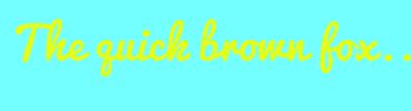 Image with Font Color E5FC14 and Background Color 73FFFF
